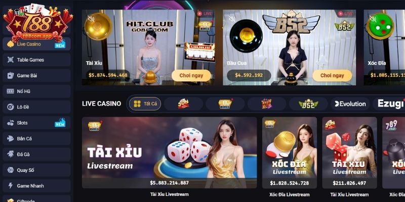Khám phá sảnh Casino T88